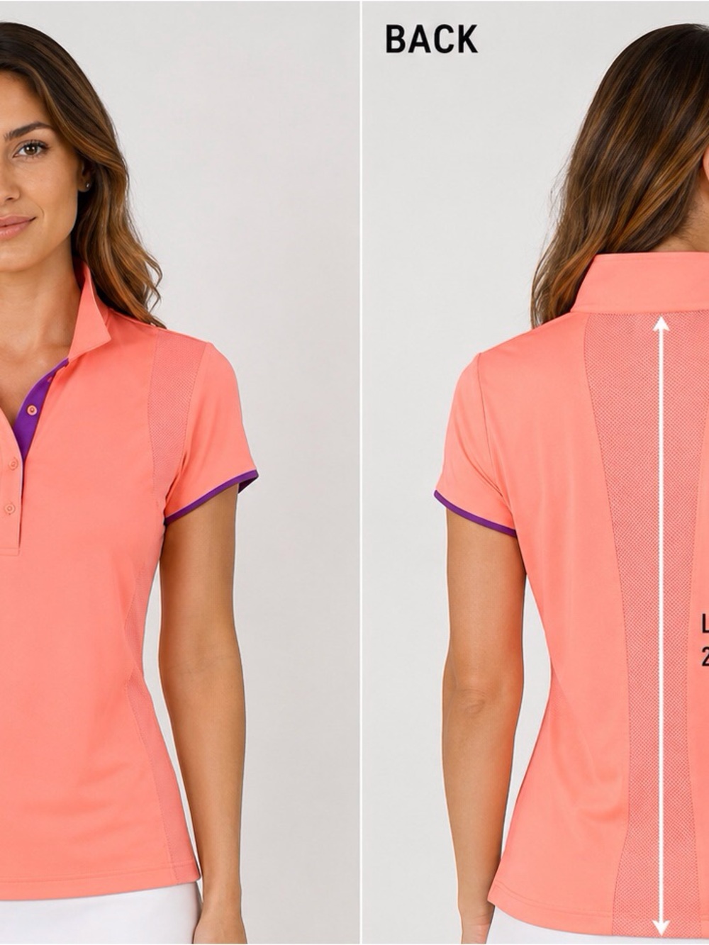 Sunice Coral Polo with Purple Accents